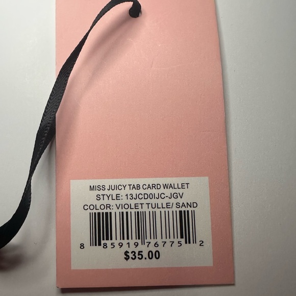 Juicy Couture NWT Miss Juicy Tab Wallet in Violet Tulle and Sand Faux Leather - Picture 14 of 15